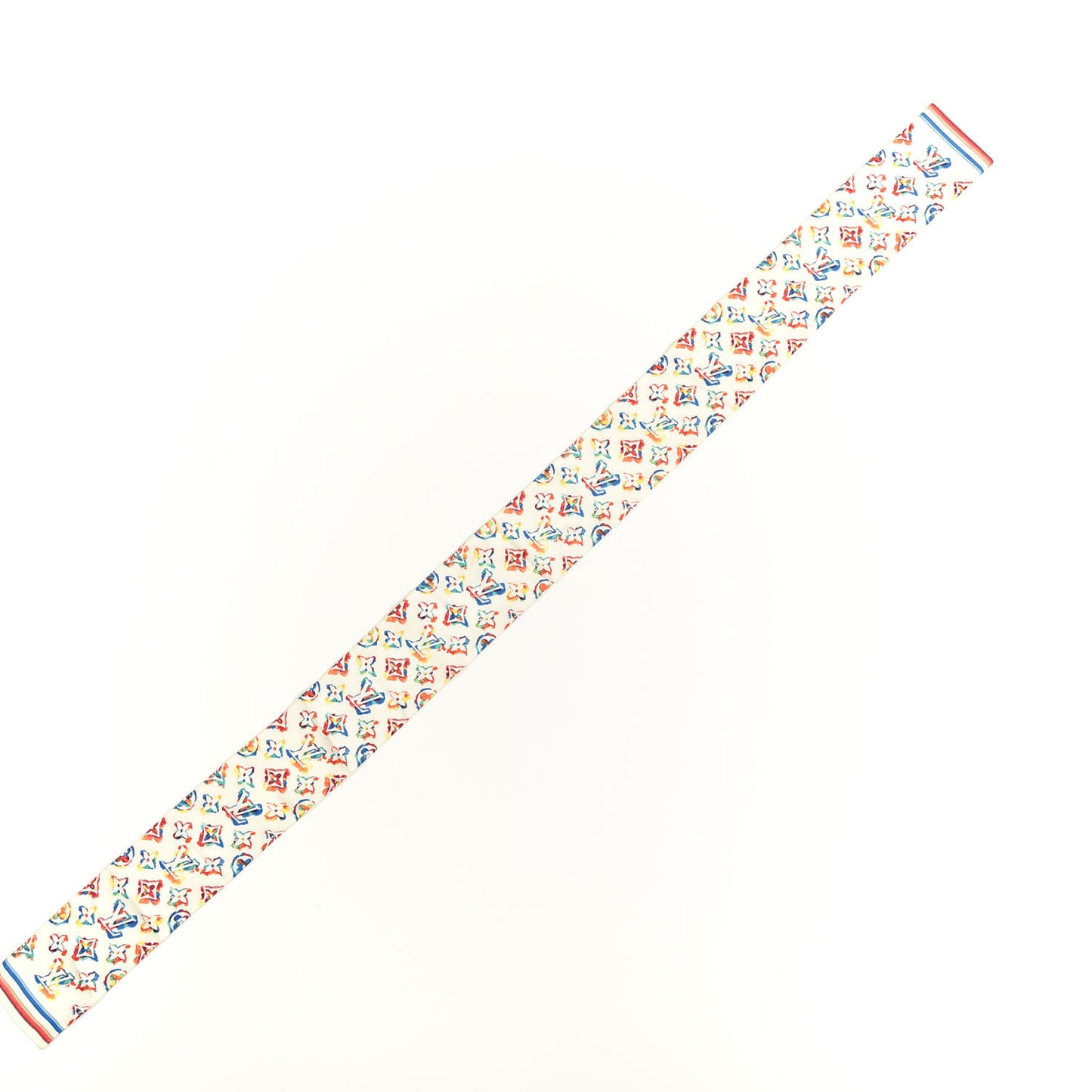 Silk Monogram Rainbow Bandeau White