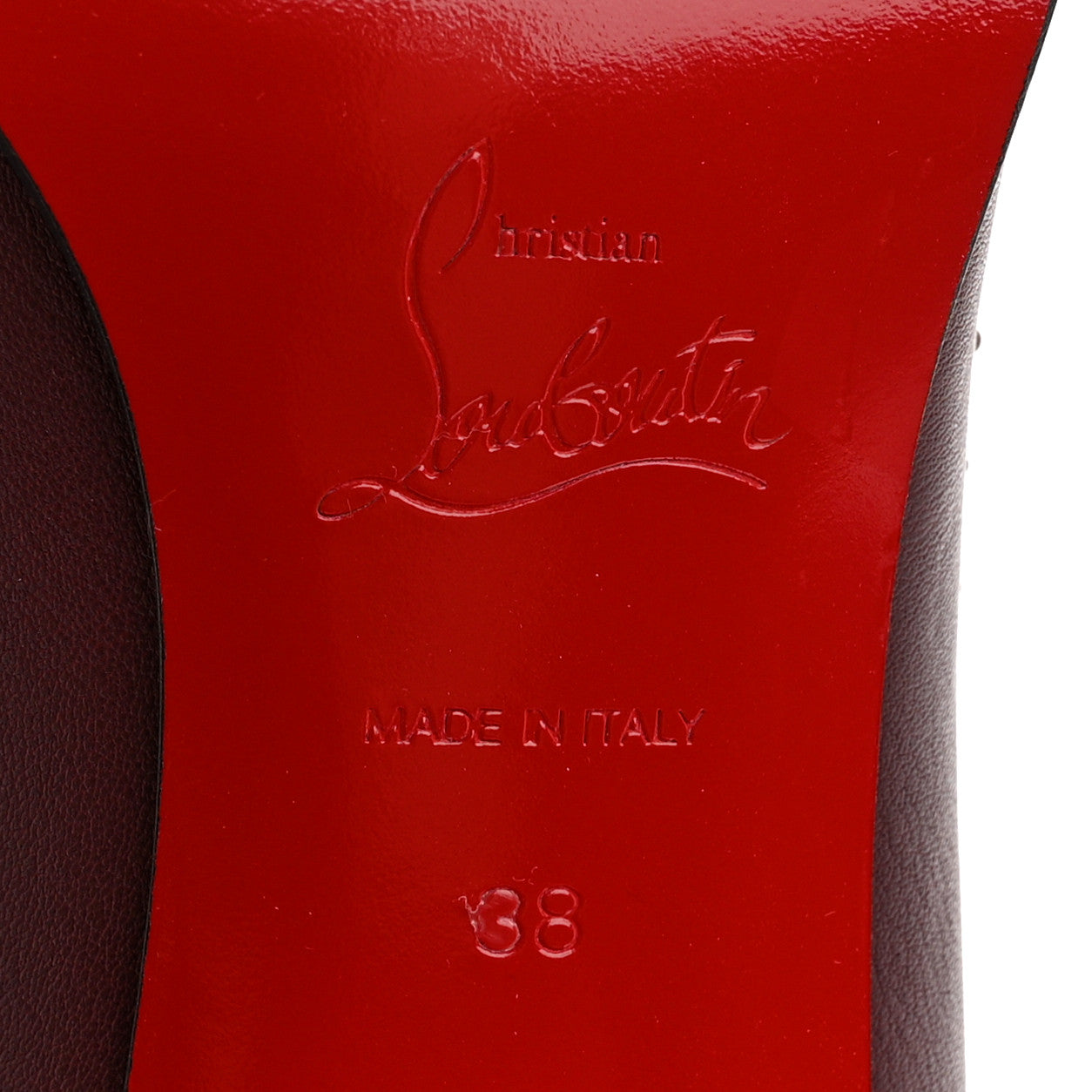 Christian Louboutin Calfskin Out Line Spike Lug 70 Boots 38 Bordeaux 6 of 12