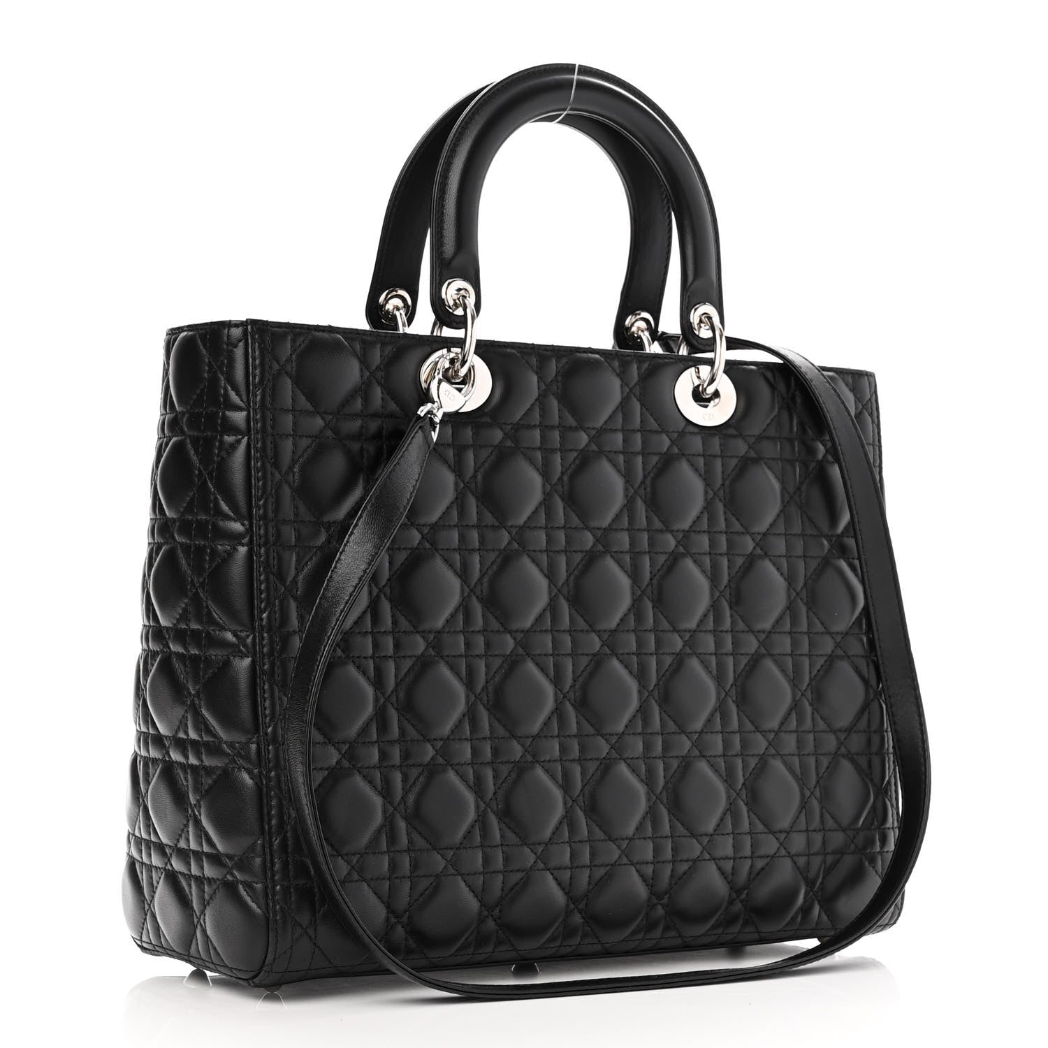 Christian Dior Lambskin Cannage Large Lady Dior Black 3 of 9