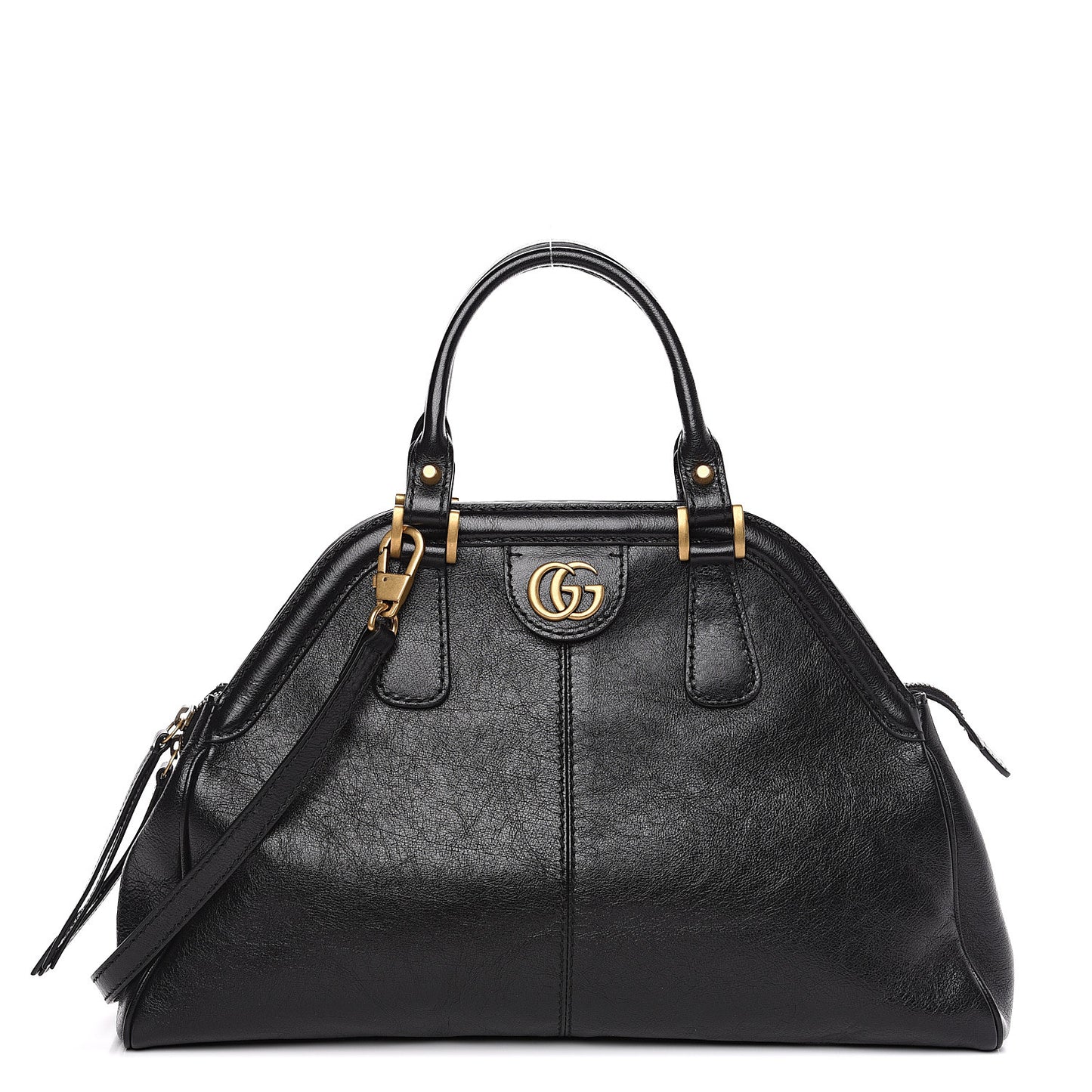 Calfskin Medium Re(Belle) Top Handle Bag Black