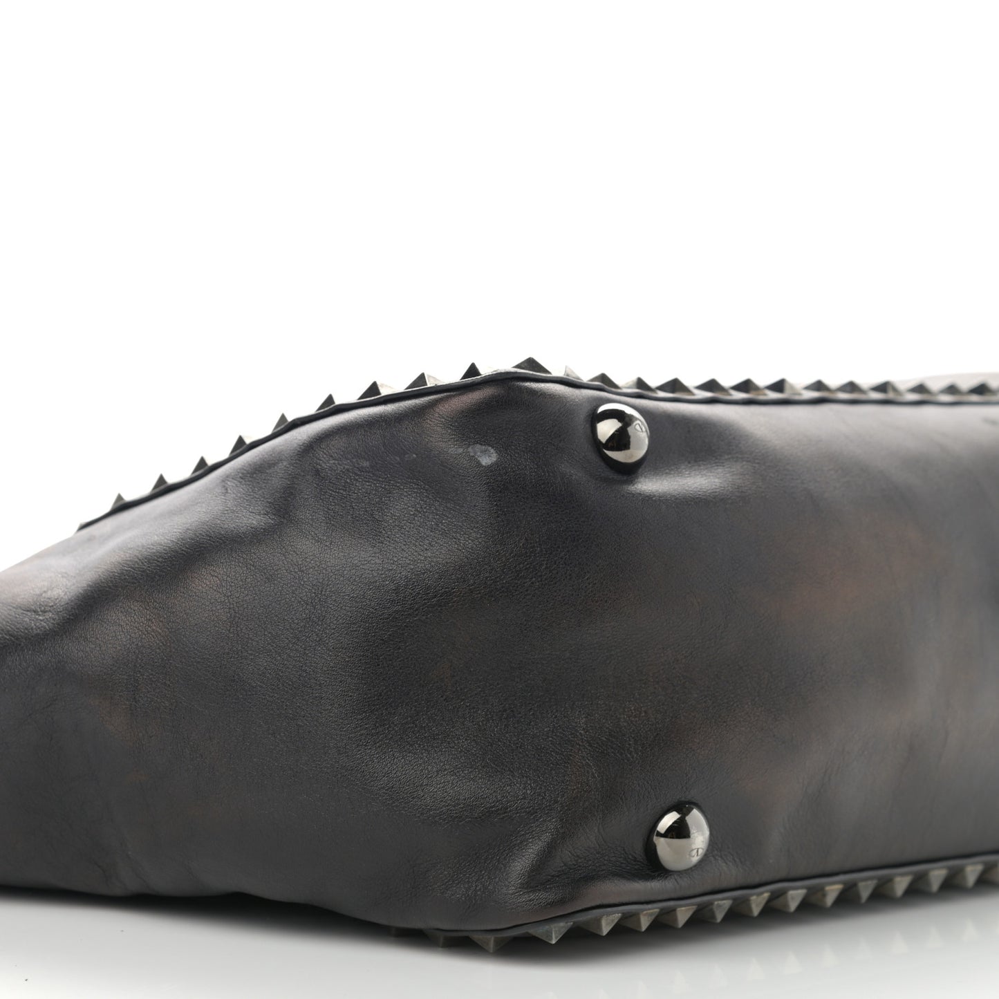 Vitello Medium Rockstud Tote Black