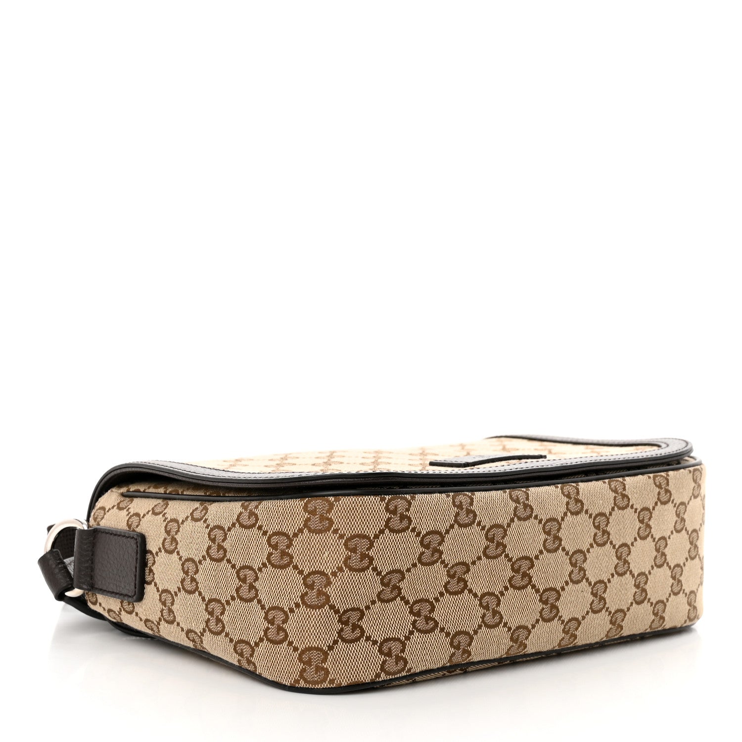Gucci Monogram Flap Messenger Bag Beige Dark Brown 4 of 12