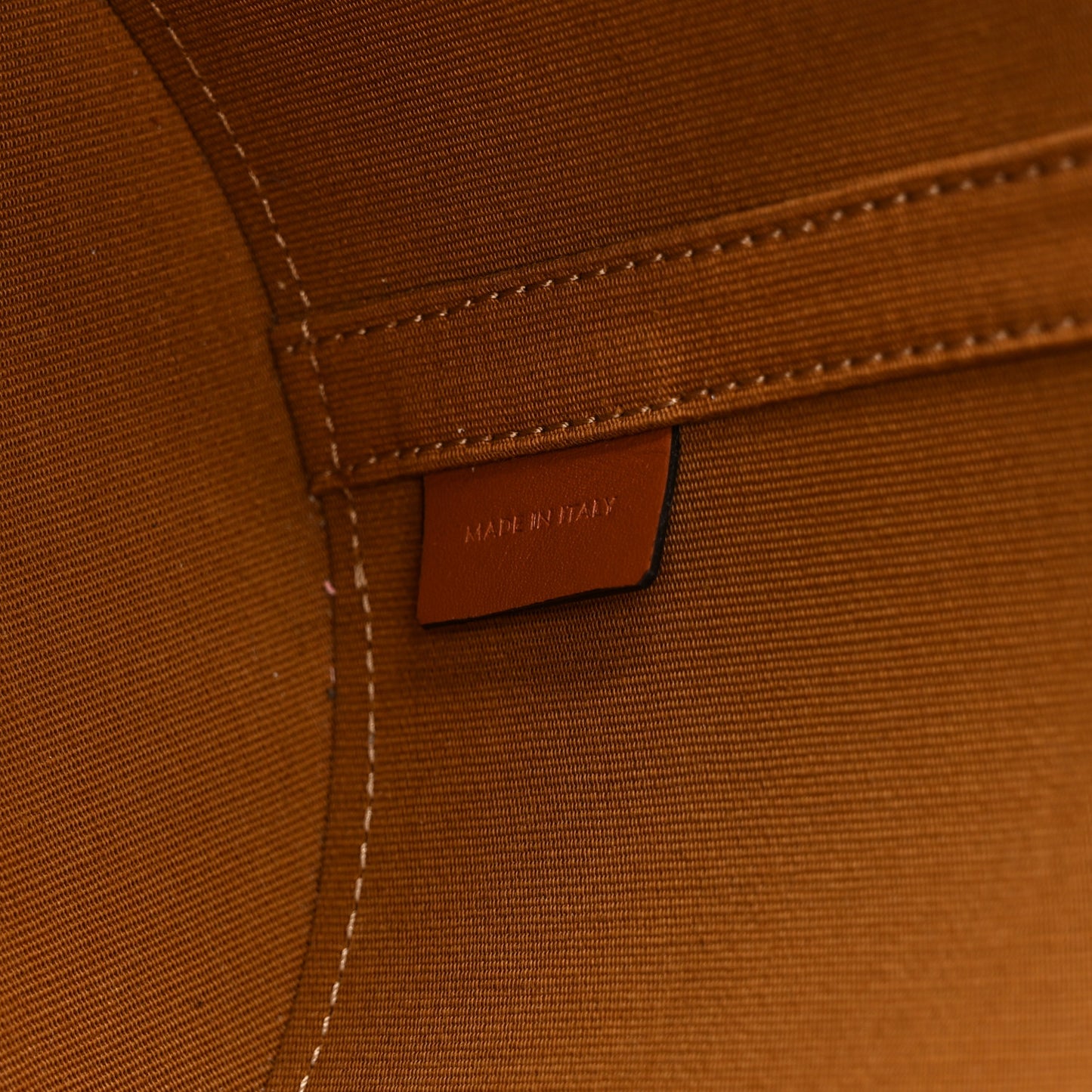 Calfskin Triomphe Canvas Medium Tambour Bag Tan