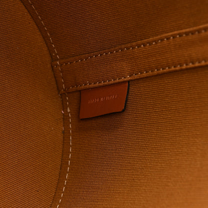 Celine Calfskin Triomphe Canvas Medium Tambour Bag Tan 7 of 10