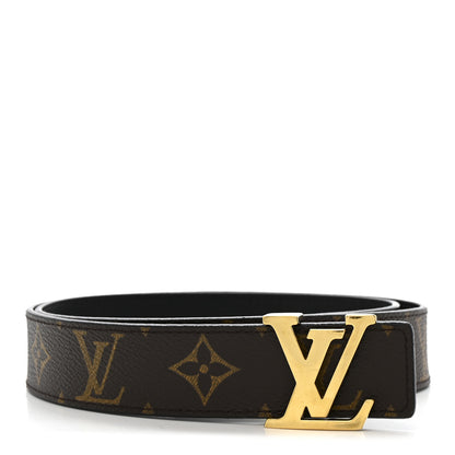 Louis Vuitton Calfskin Monogram 30mm LV Initiales Reversible Belt 80 32 Black 1 of 6
