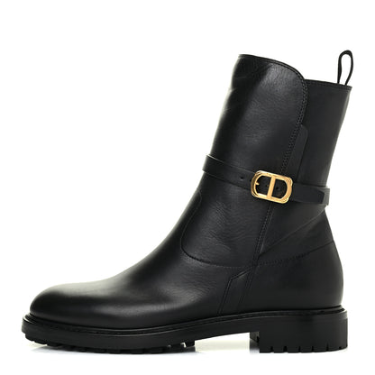 Christian Dior Calfskin Empreinte Ankle Boot 38 Black 1 of 12