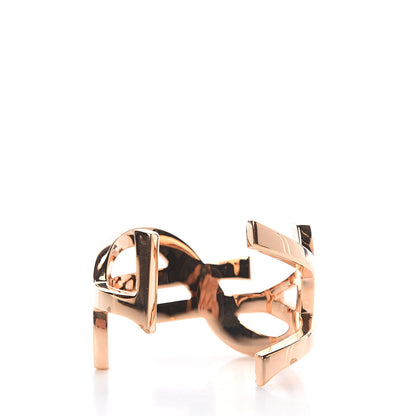 Saint Laurent Brass Monogram Large Cuff Bracelet Rose Gold 2 of 3