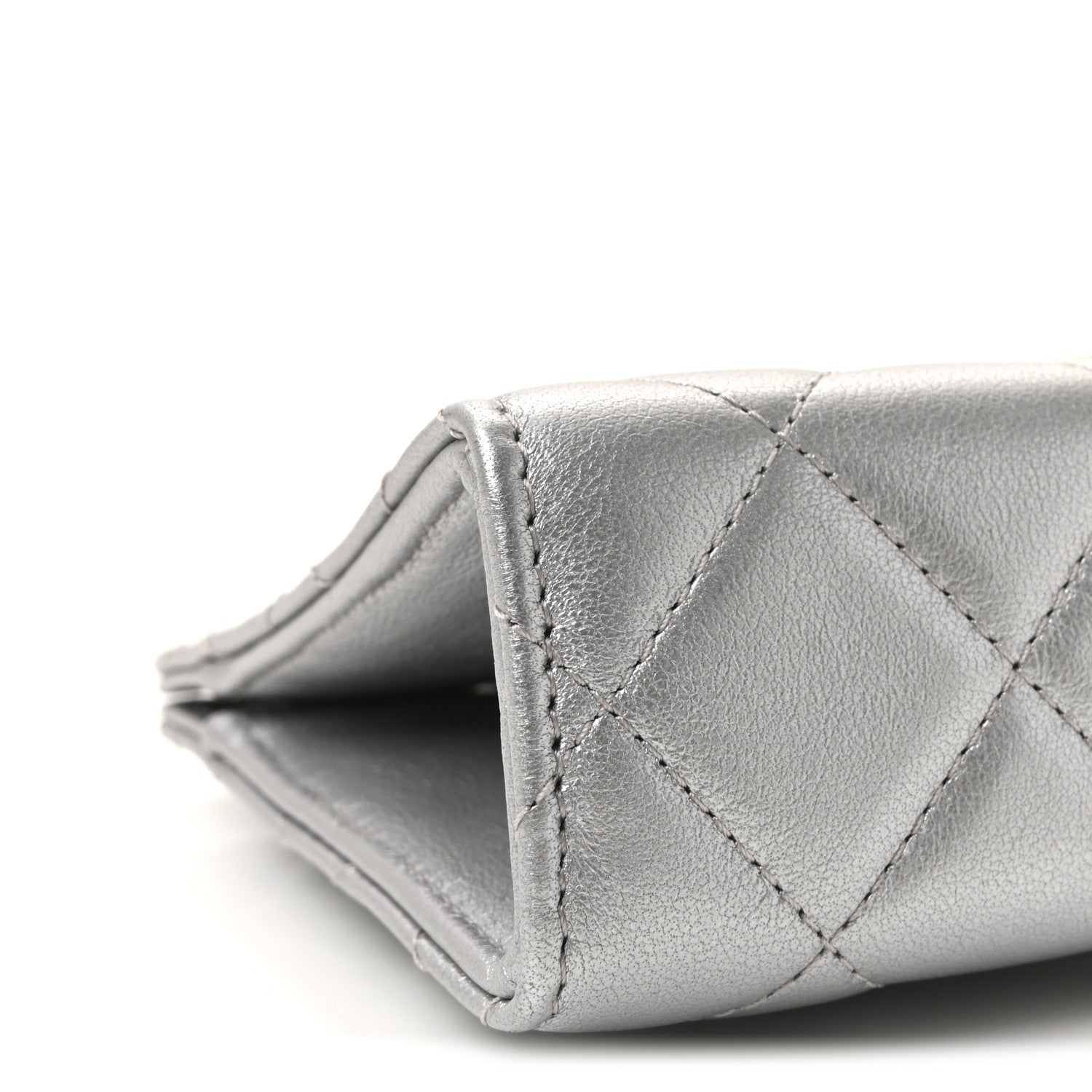 Chanel Metallic Lambskin Quilted Evening By The Sea Clutch Silver 8 of 9