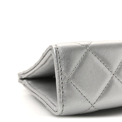Chanel Metallic Lambskin Quilted Evening By The Sea Clutch Silver 8 of 9