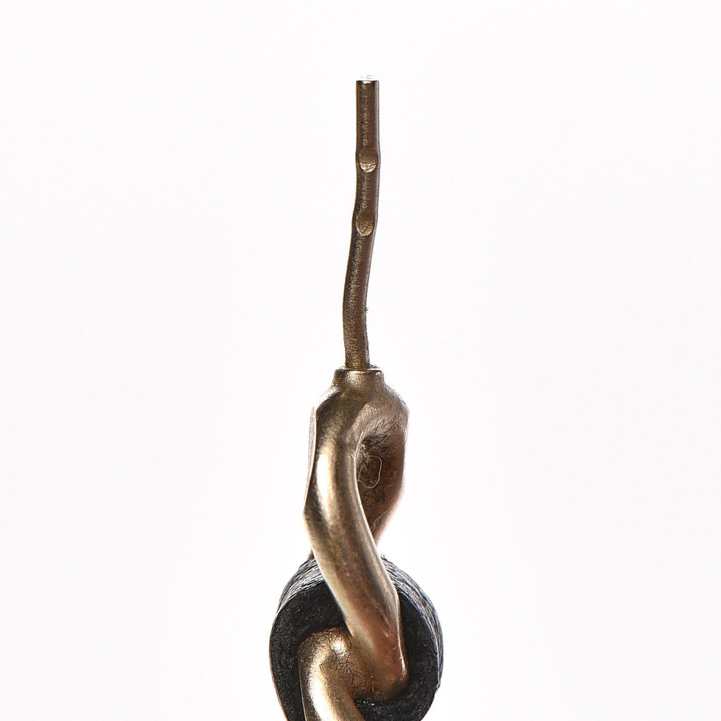 Lambskin CC Chain Hoop Earrings Black Gold