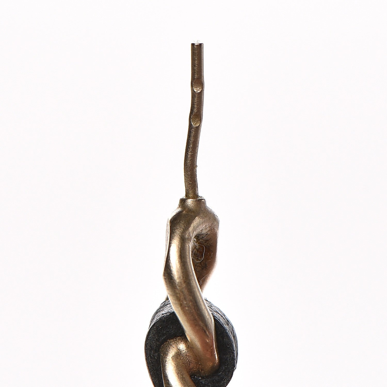 Chanel Lambskin CC Chain Hoop Earrings Black Gold 4 of 4