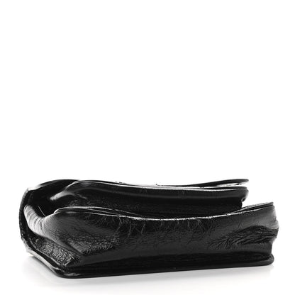 Saint Laurent Crinkled Calfskin Matelasse Monogram Baby Niki Chain Satchel Black 3 of 8