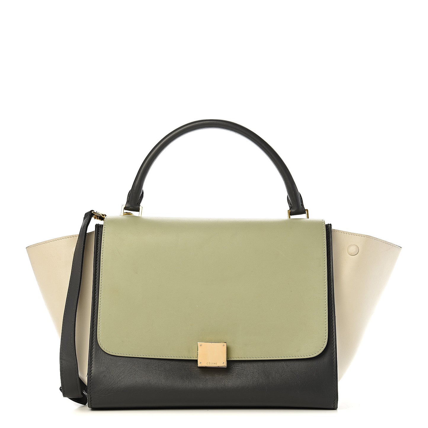 Smooth Calfskin Medium Tri-Color Trapeze Pistachio