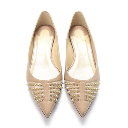 Christian Louboutin Kid Bareta Flats 39 Nude Light Gold 5 of 9