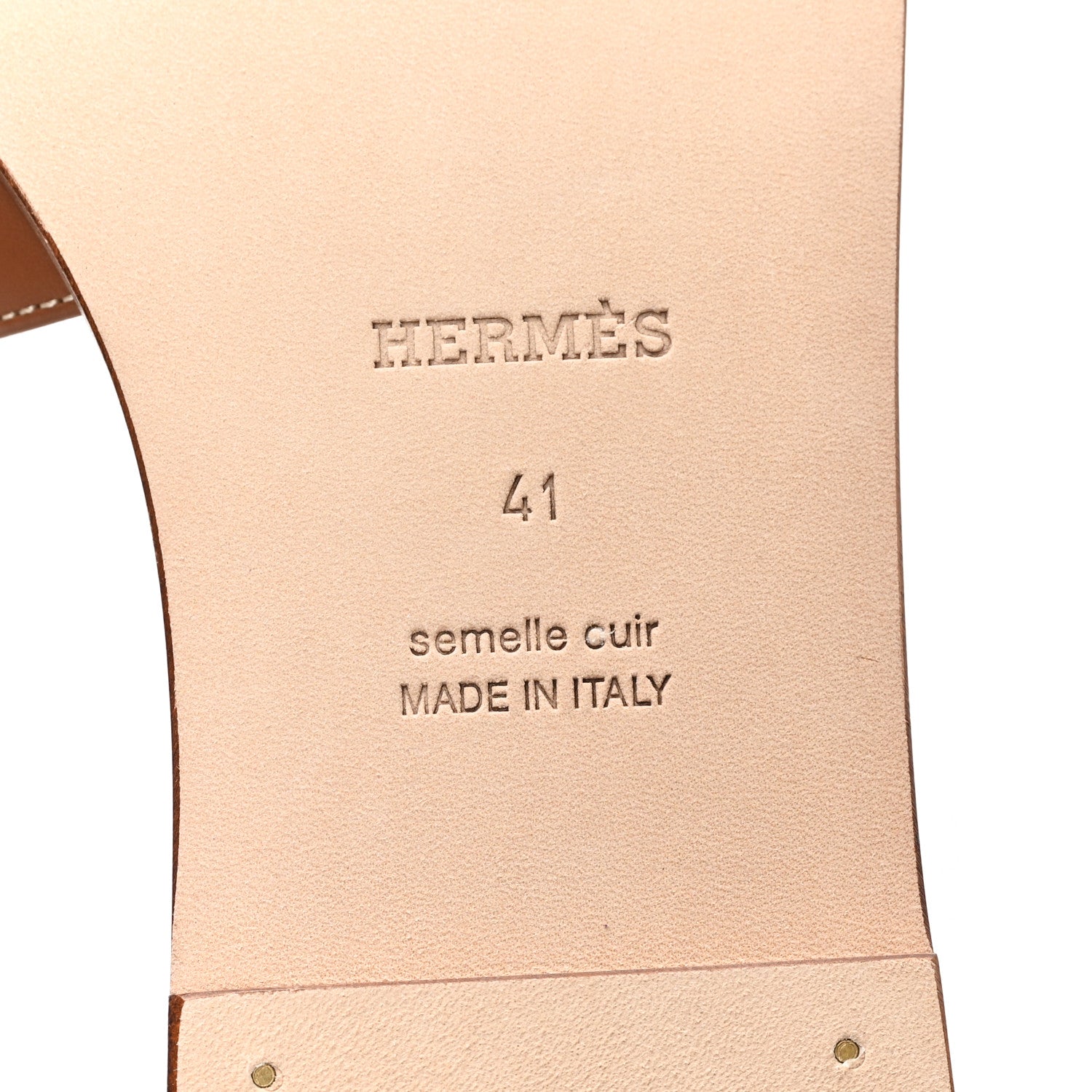 Hermes Box Calfskin Oran Sandals 41 Gold 7 of 9