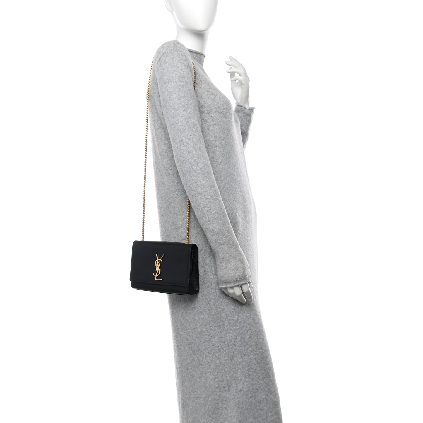 Grain De Poudre Small Monogram Kate Satchel Black