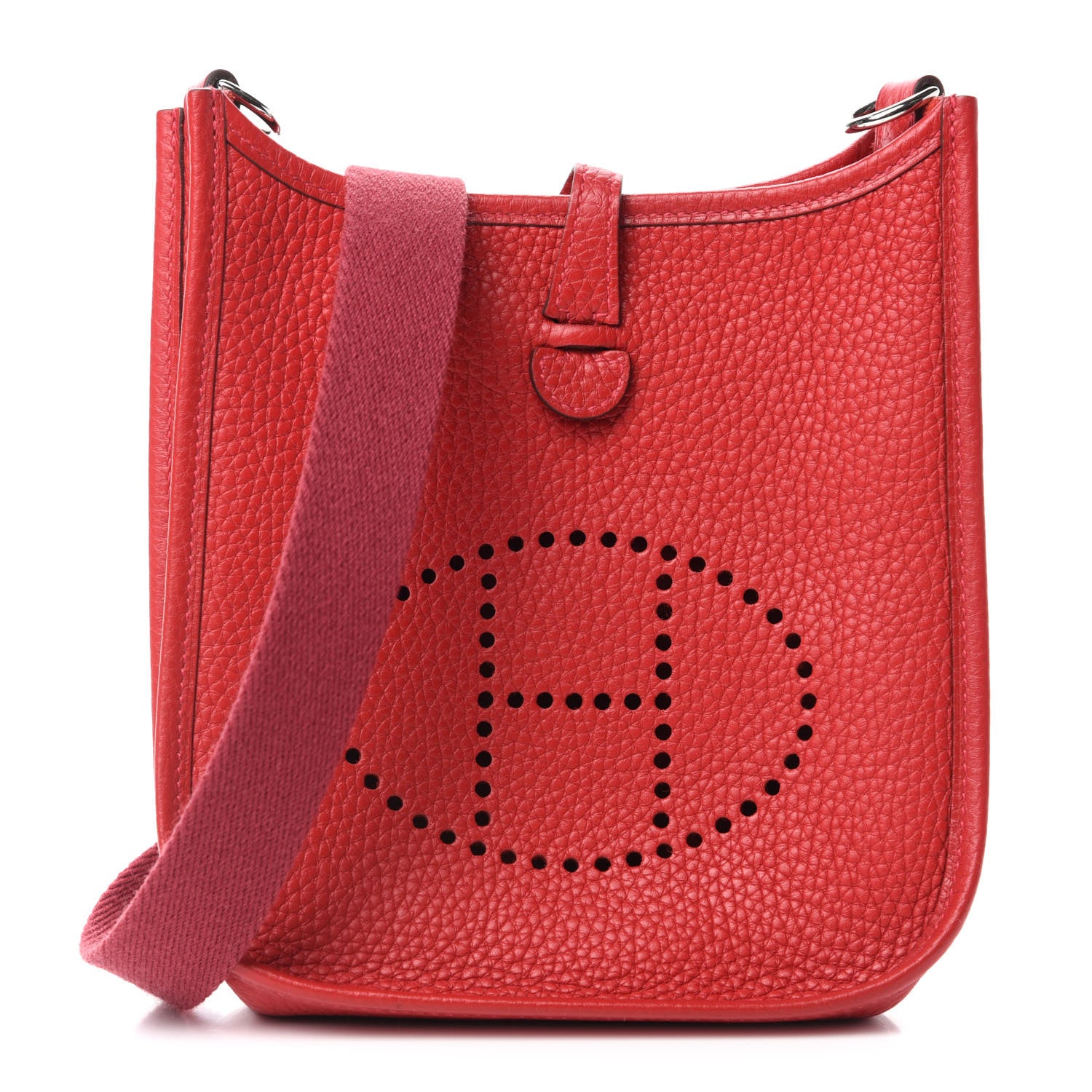 Hermes Taurillon Clemence Evelyne TPM Rouge Casaque 1 of 10