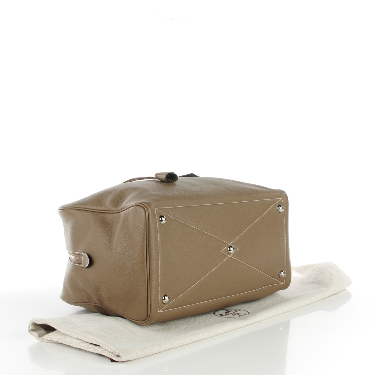 Hermes Taurillon Clemence Victoria II Travel 43 Etoupe 6 of 11