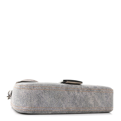 Fendi Cuoio Romano Denim Effect Baguette Grey 4 of 10