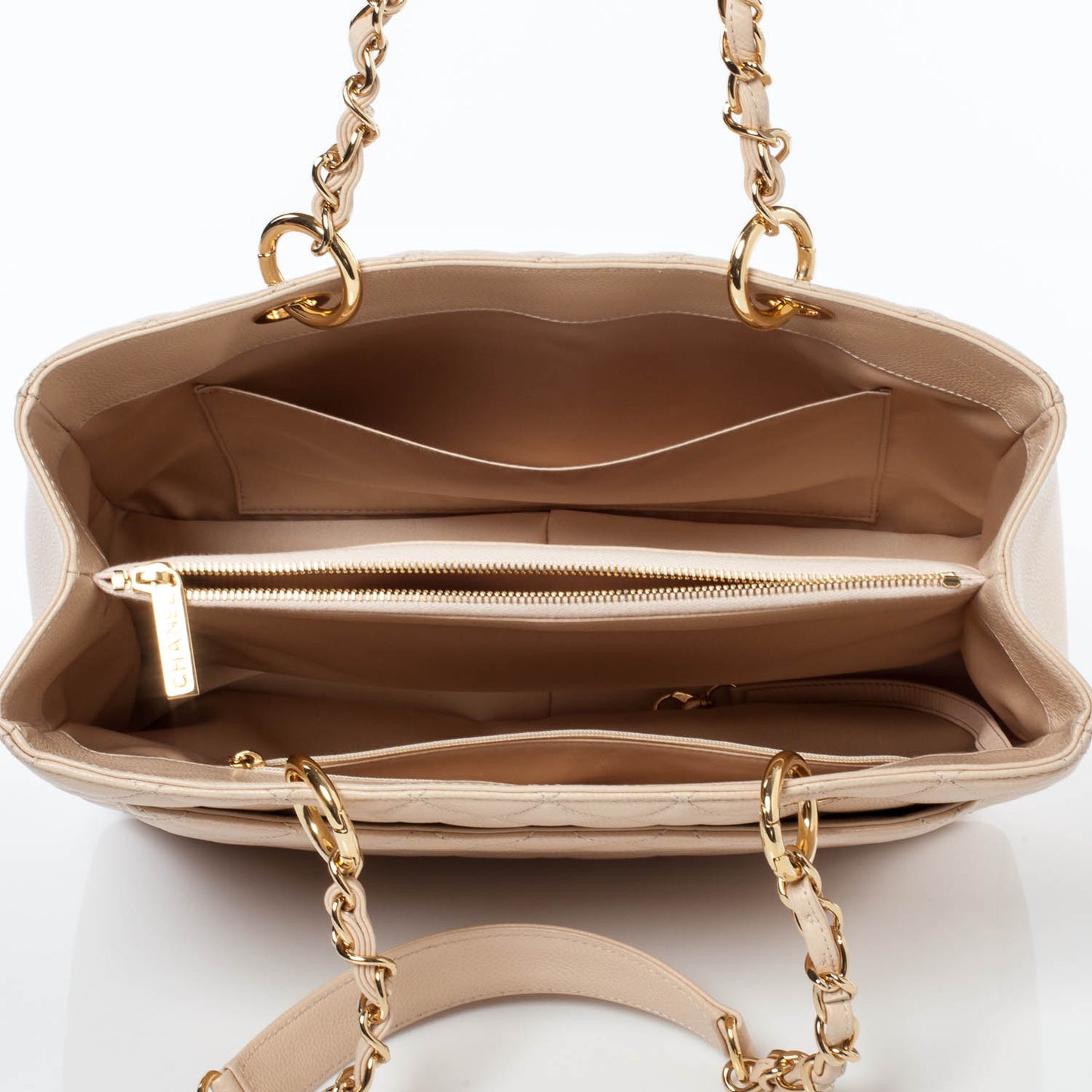 Caviar Grand Shopping Tote GST Beige Clair