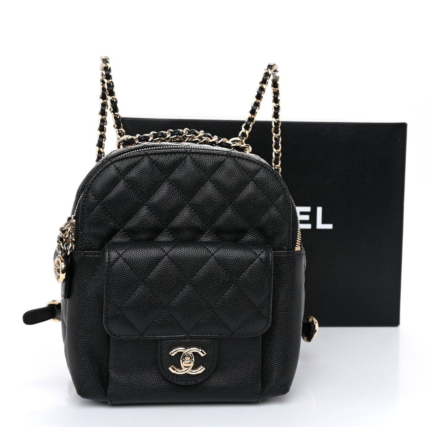 Caviar Quilted Small CC Day Backpack Black