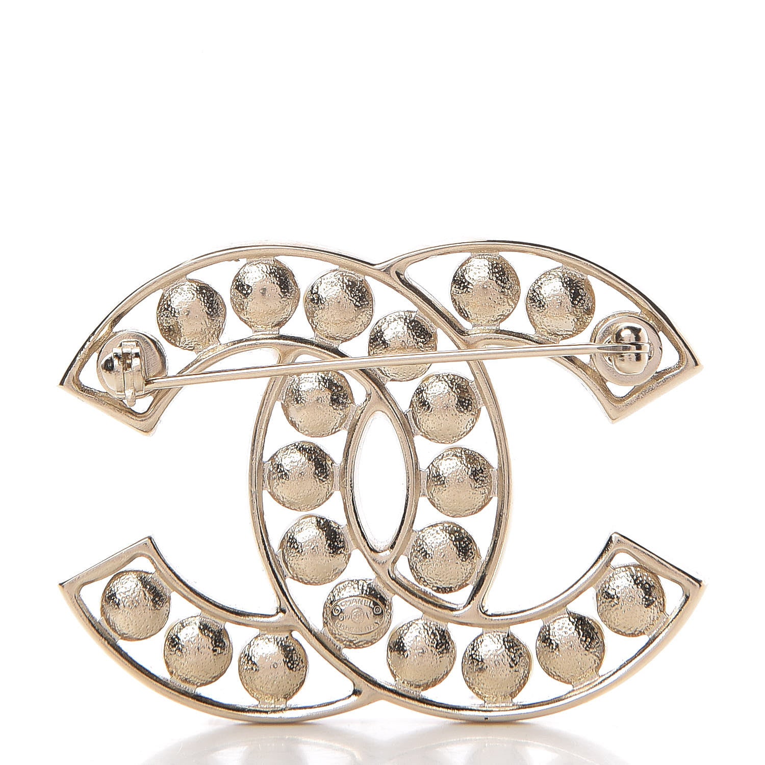 Chanel Pearl CC Brooch Light Gold 3 of 5