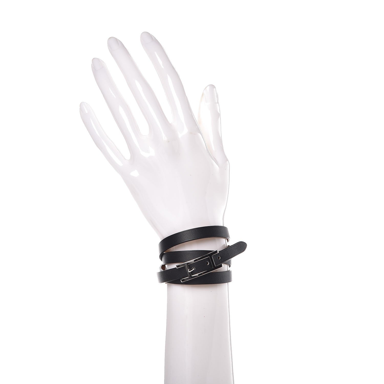 Hermes Chamonix Hapi 3MM Triple Tour Wrap Bracelet S Black 2 of 8