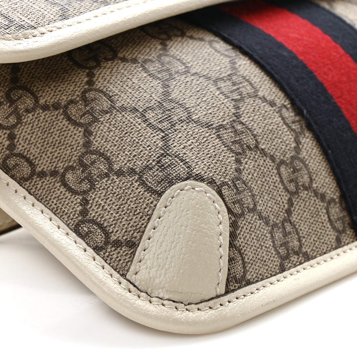 GG Supreme Monogram Web Small Ophidia Belt Bag 85 34 Beige Ebony White
