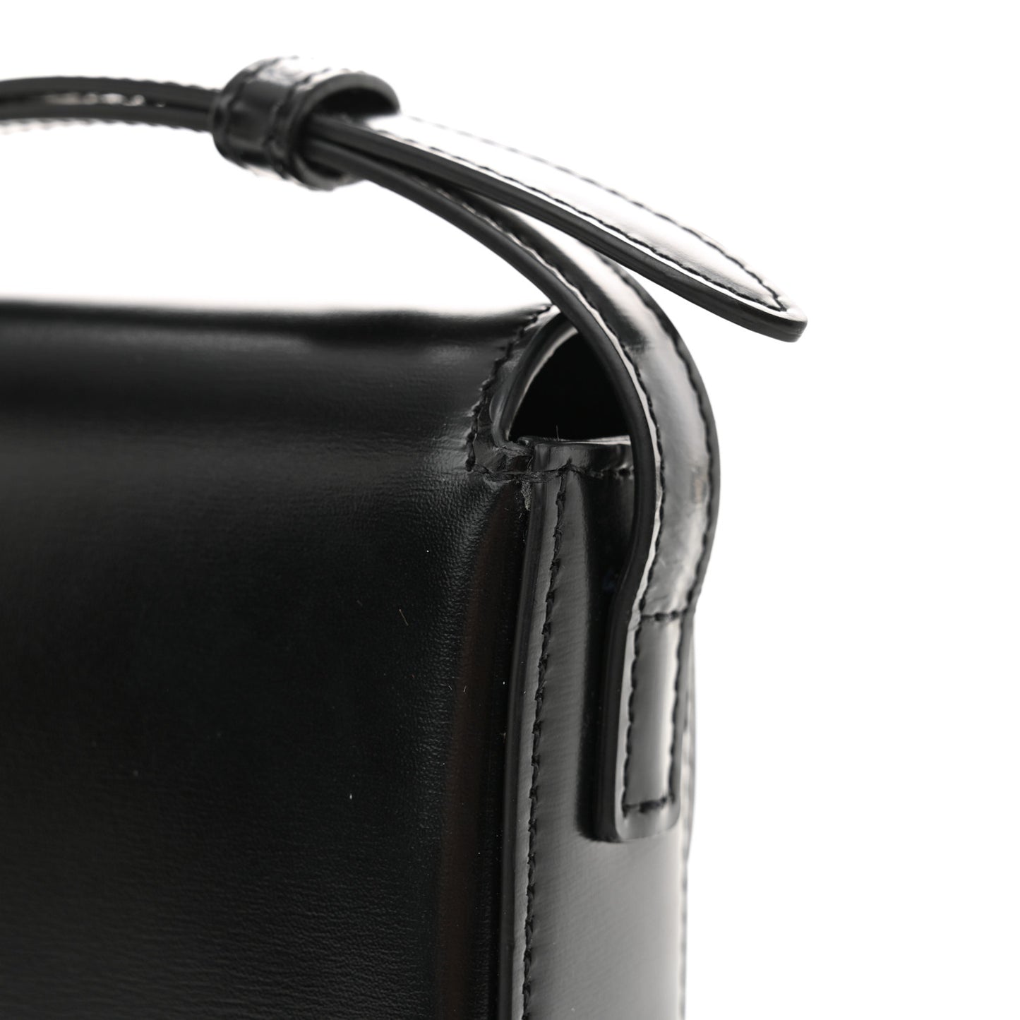 Shiny Calfskin Triomphe Shoulder Bag Black