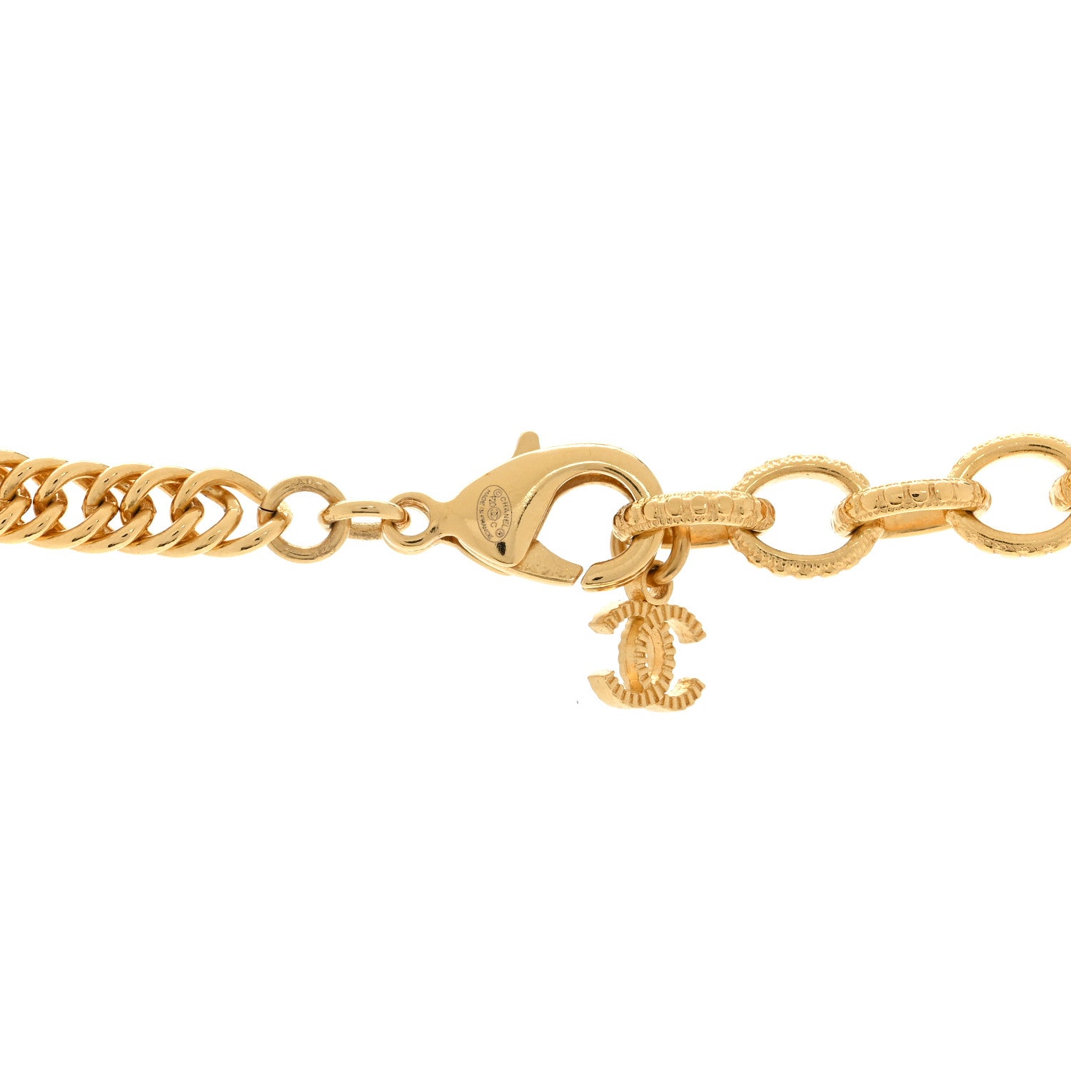 Chanel ID Dog Tag Charm Necklace Gold 4 of 4