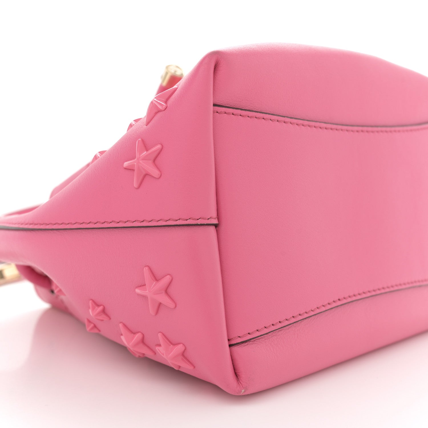 Jimmy Choo Calfskin Star Studded Bon Bon Bucket Bag Candy Pink