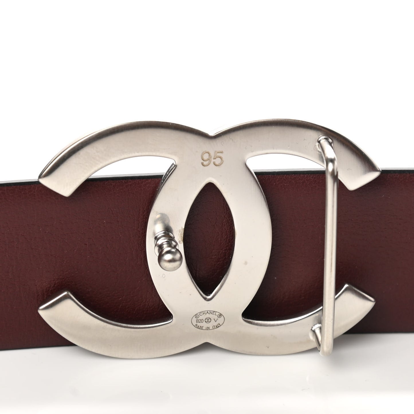 Calfskin CC Reversible Belt 95 Black Burgundy