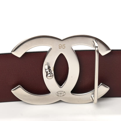Chanel Calfskin CC Reversible Belt 95 Black Burgundy 5 of 6