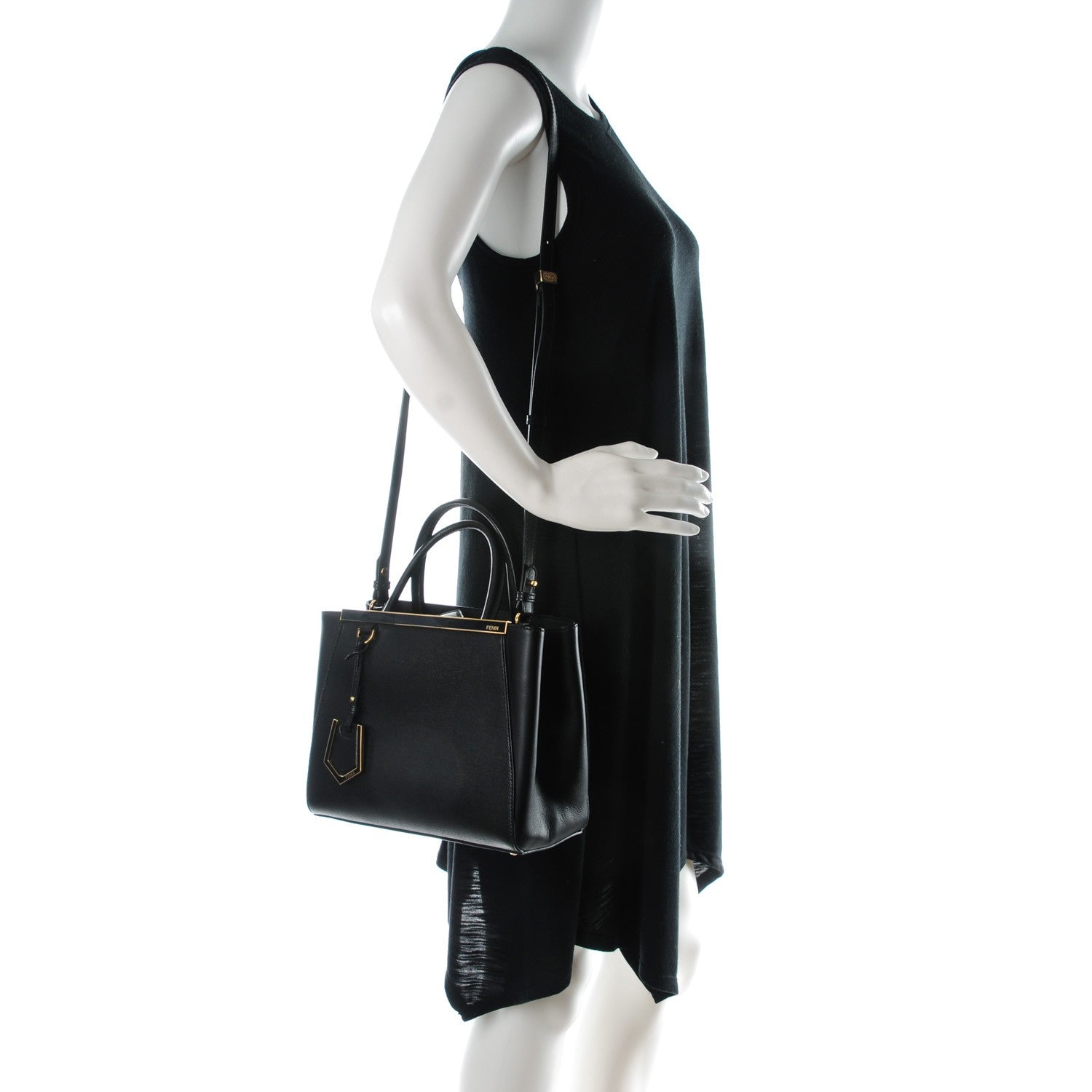 Fendi Vitello Elite Petite 2Jours Tote Black 2 of 7