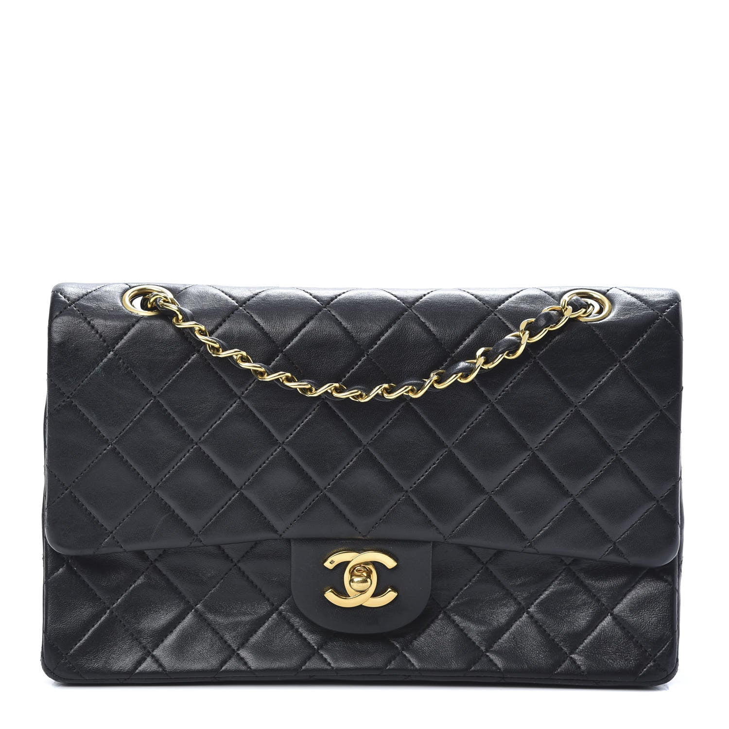 Chanel Lambskin Quilted Medium Double Flap Black 1 of 18