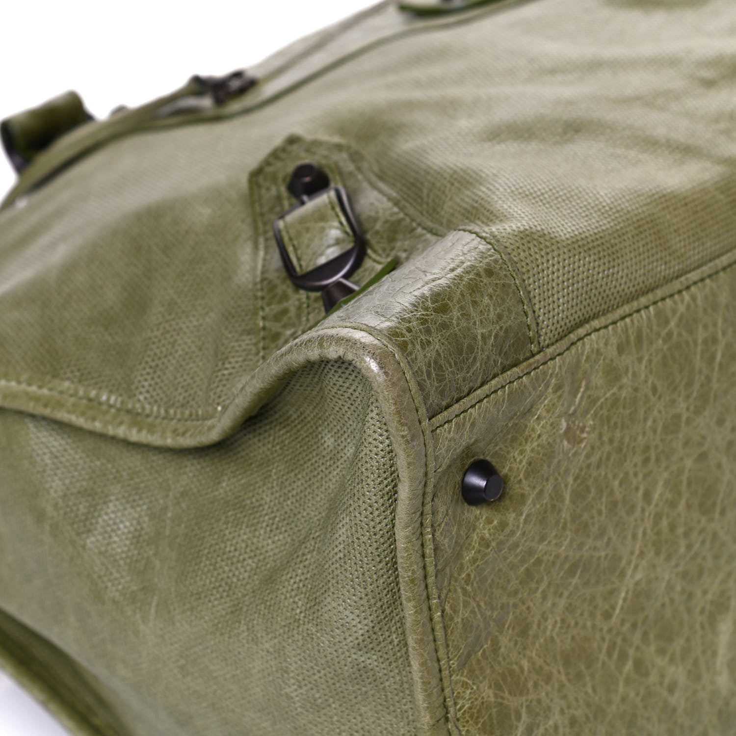 Balenciaga Agneau Perforated Classic Hardware Work Light Olive 12 of 12