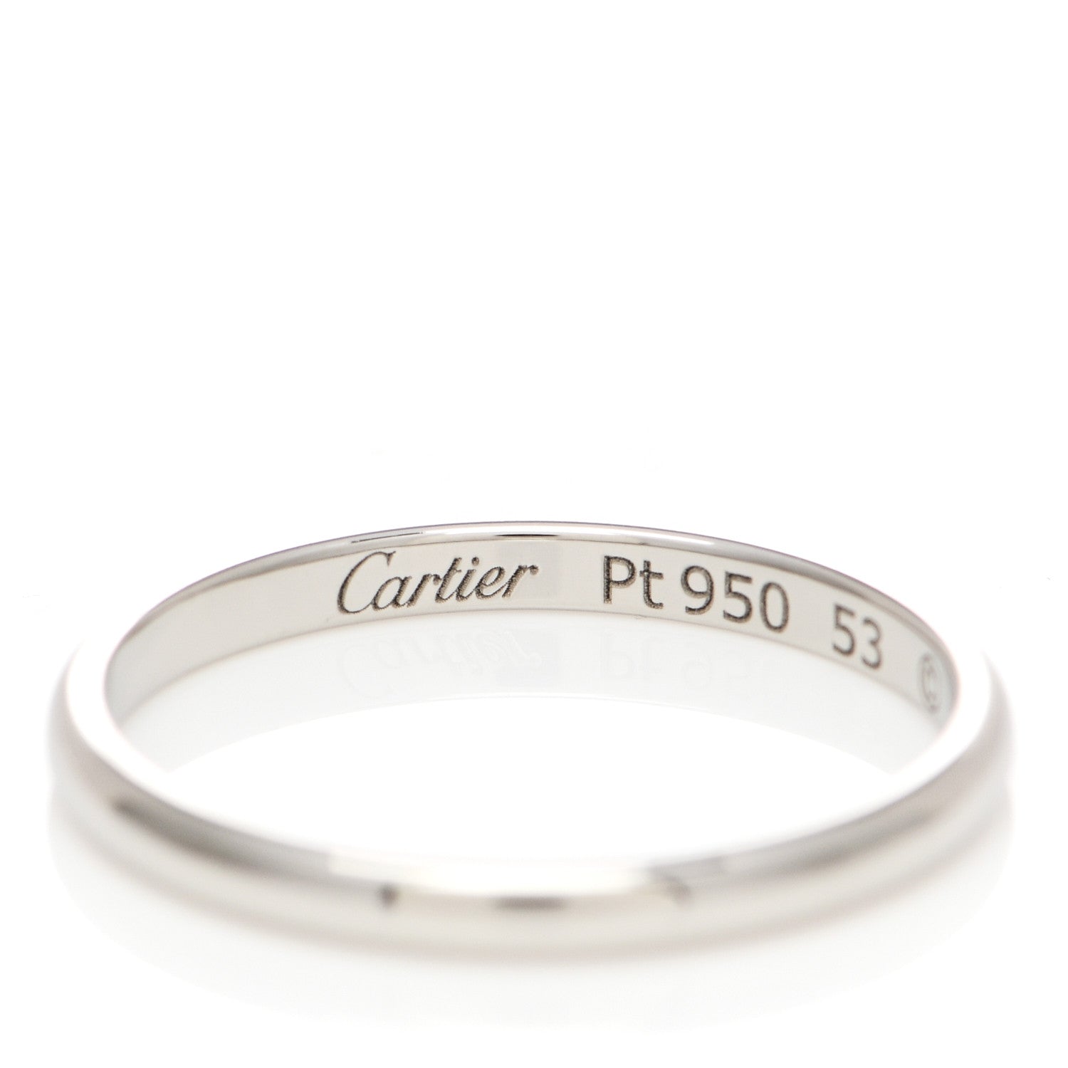 Cartier Platinum 2mm 1895 Wedding Band Ring 53 6.5 4 of 6
