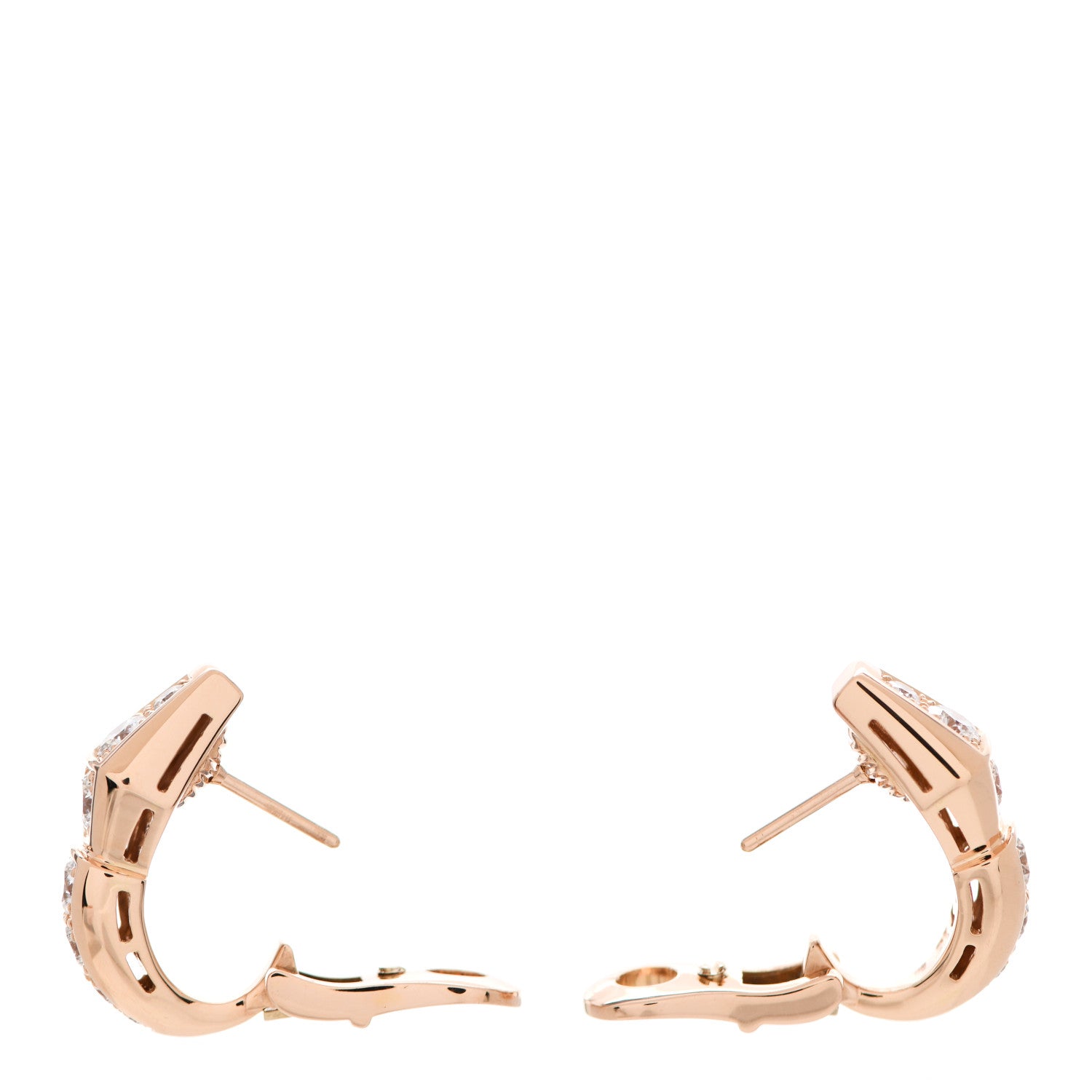Bulgari 18K Rose Gold Diamond Serpenti Viper Earrings 3 of 6