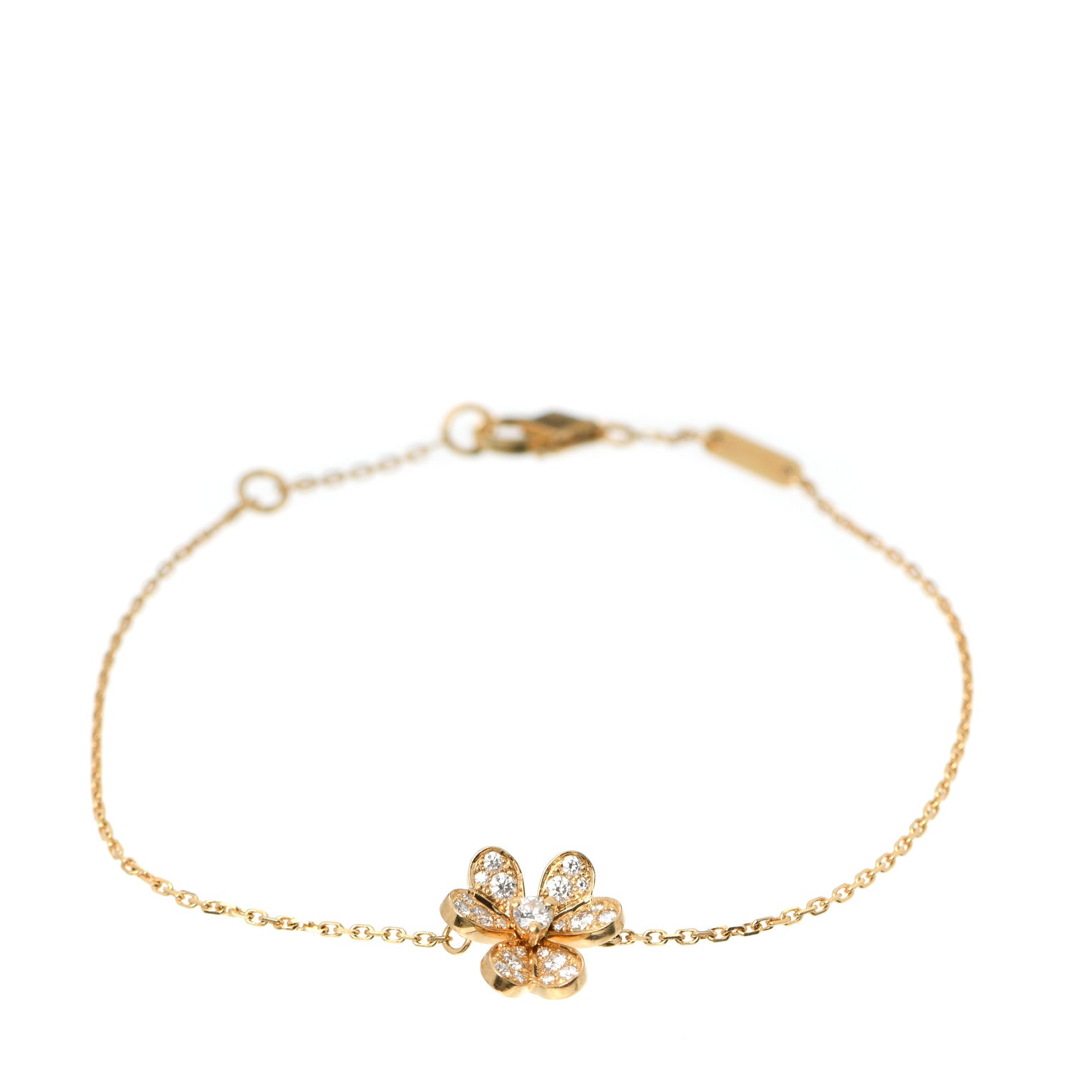 Van Cleef & Arpels 18K Yellow Gold Diamond Mini Frivole Pave Bracelet 1 of 6