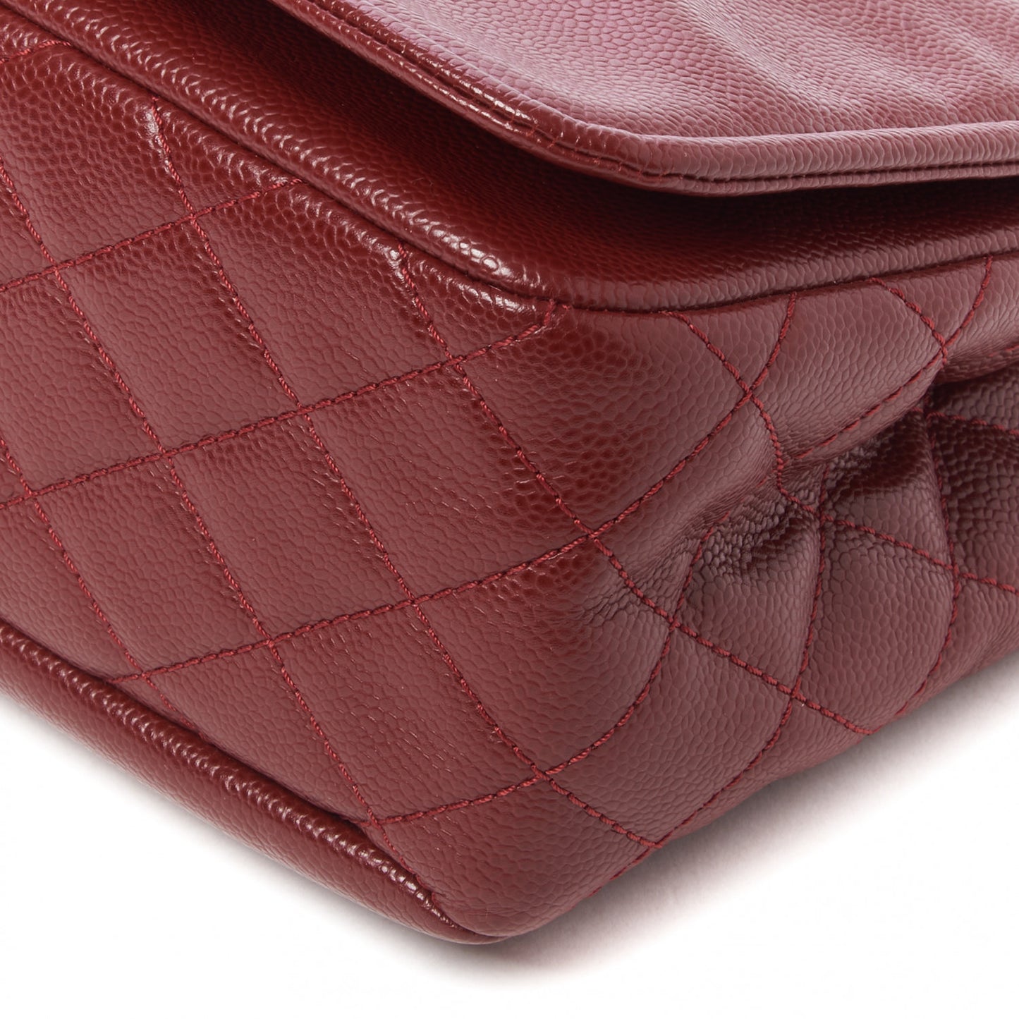 Caviar Large Timeless CC Flap Dark Red