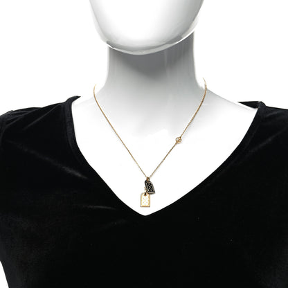 Louis Vuitton Nanogram Name Tag Necklace Gold 2 of 6