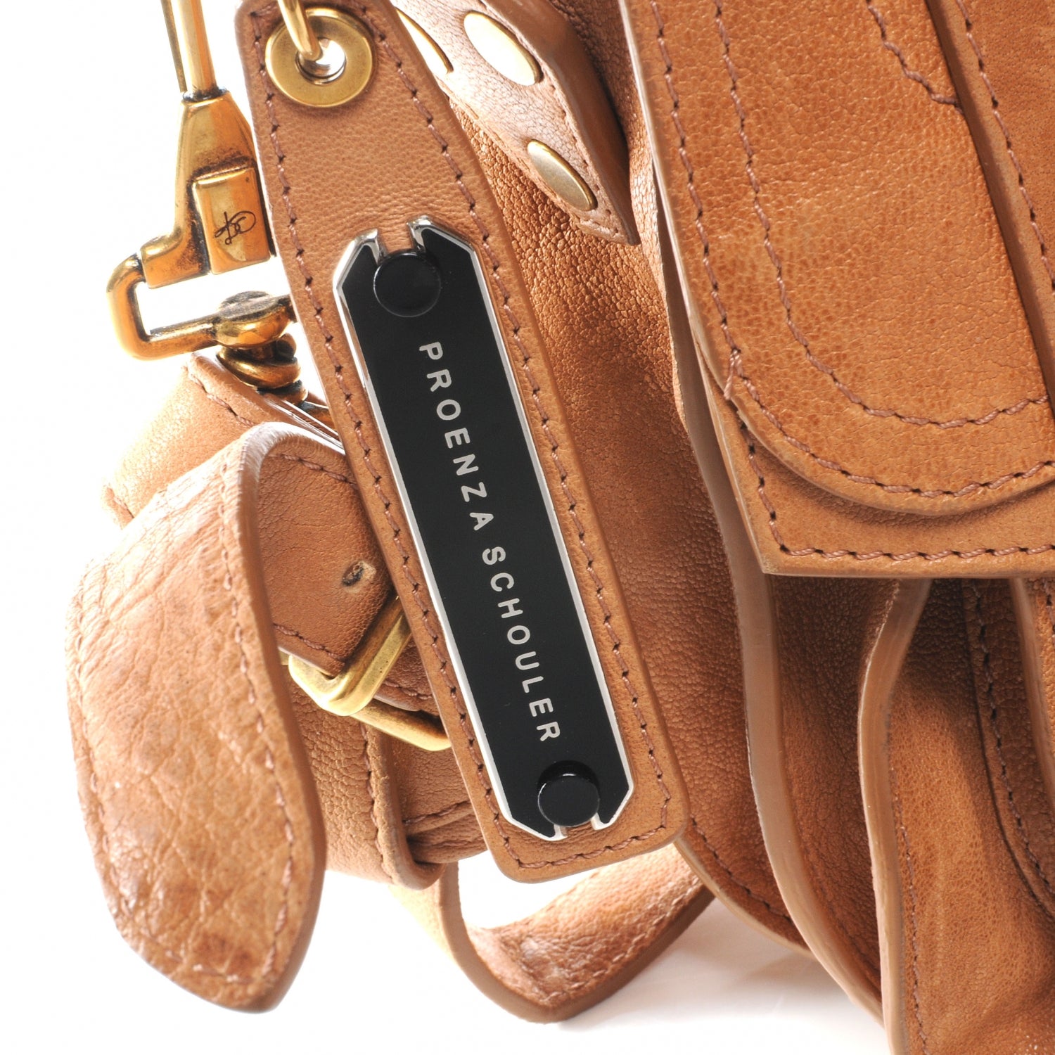 Proenza Schouler Leather PS1 Pouch Messenger Bag Birch 4 of 9