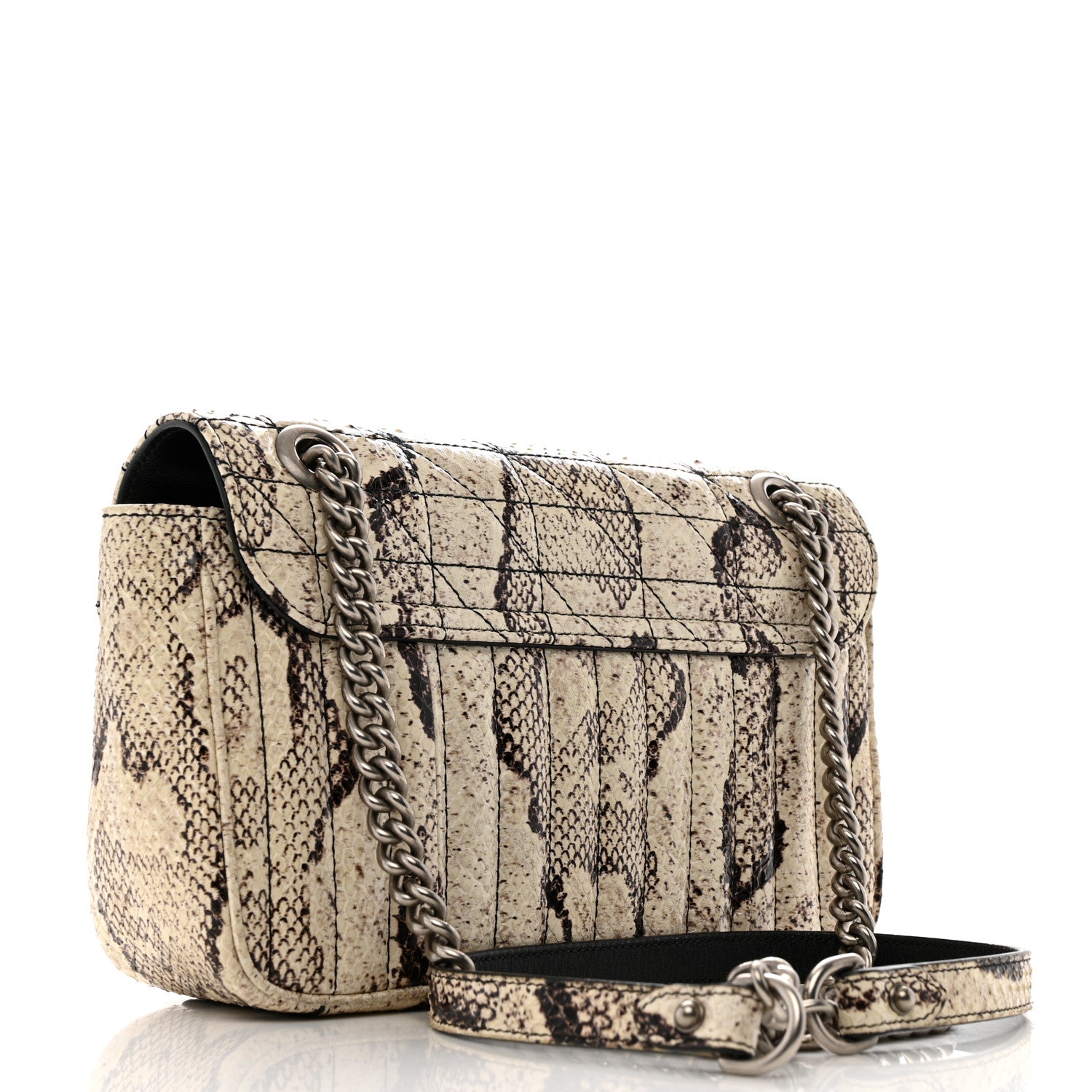 Gucci Snakeskin Matelasse Aria Small GG Marmont Shoulder Bag Roccia 3 of 13