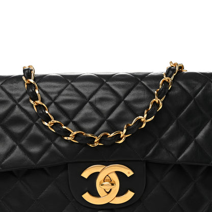 Chanel Lambskin Quilted XL Jumbo Single Flap Black 9 of 13