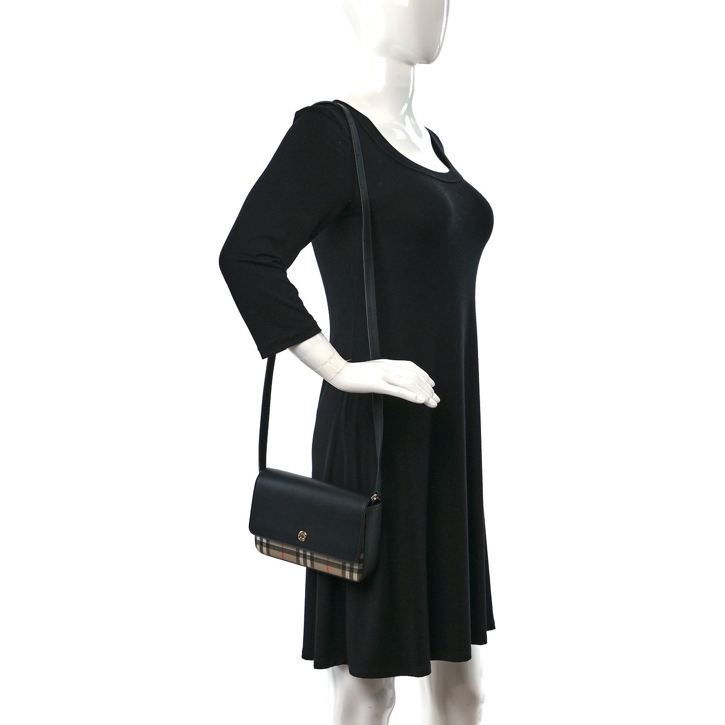 Calfskin Vintage Check New Hampshire Bag Black