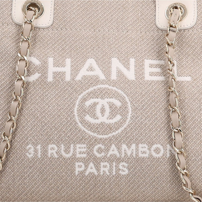 Chanel Mixed Fibers Calfskin Small Deauville Tote Grey 9 of 11