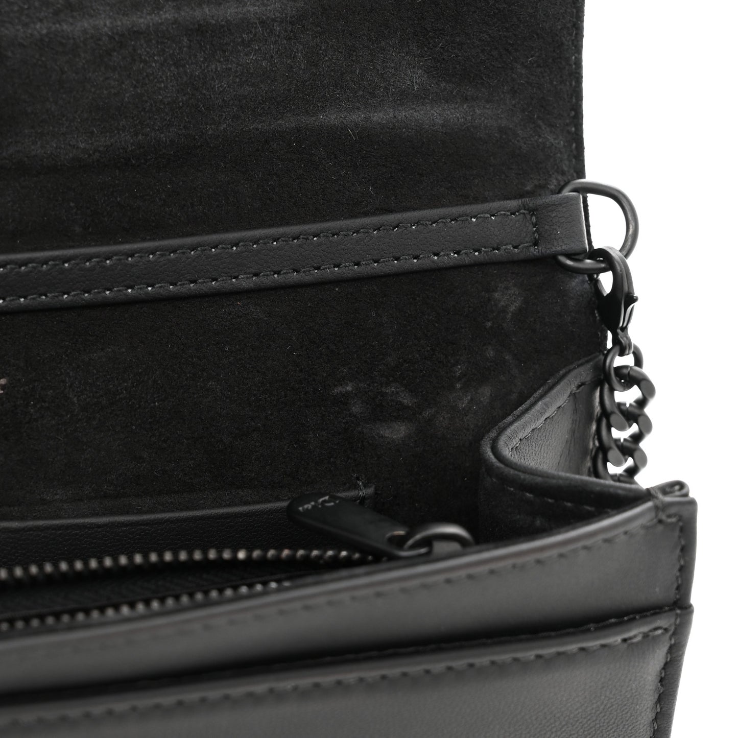 Ultra Matte Calfskin Diorama Wallet on Chain Pouch Black