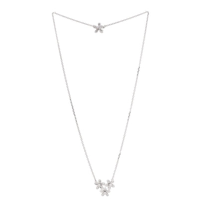 Van Cleef & Arpels 18K White Gold Diamond Socrate 3 Flower Pendant Necklace 3 of 5