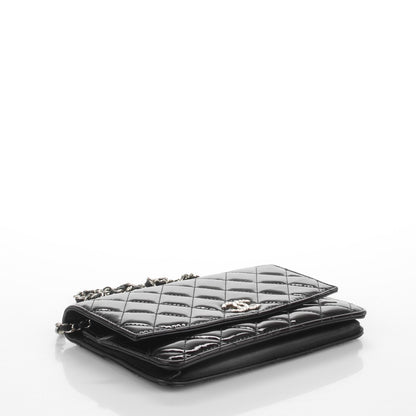 Chanel Patent Quilted Brilliant Wallet On Chain WOC Black 4 of 8