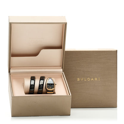 Bulgari 18K Rose Gold Ceramic Diamond Bezel 35mm Serpenti Tubogas Double Spiral Quartz Watch Black 5 of 5